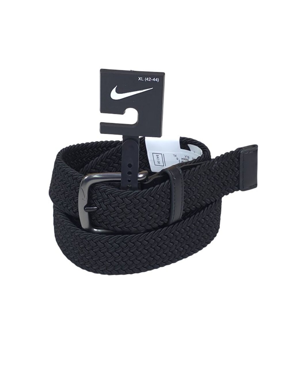 Nike Braided Woven Stretch Golf Belt XL 42-44 Metal Buckle Black Comfortable